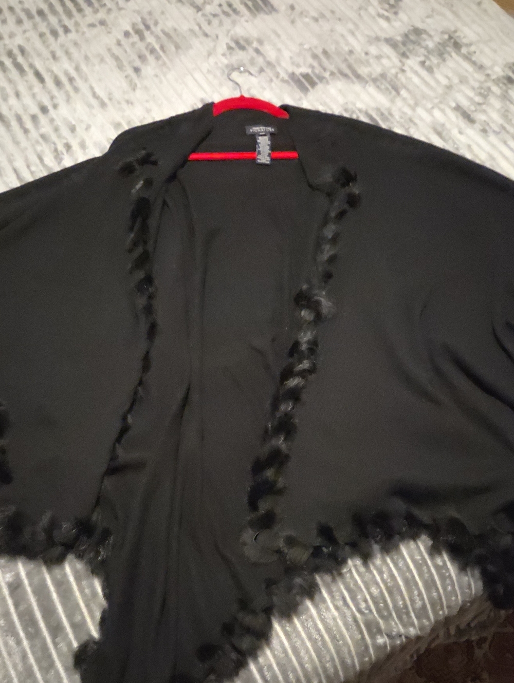 Jones New York Black Coat with Red Trim Accent